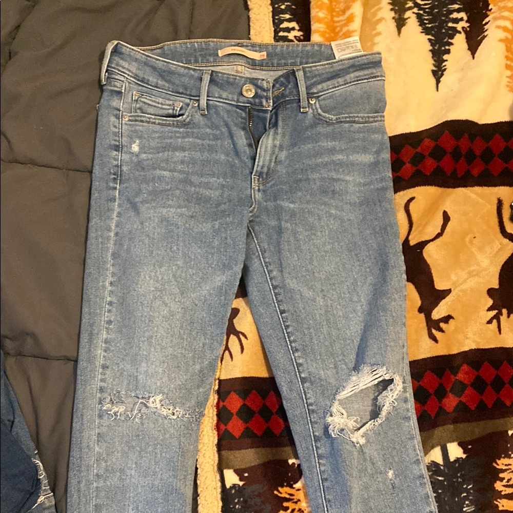 Levi's Blue Skinny Jeans with Faded Details